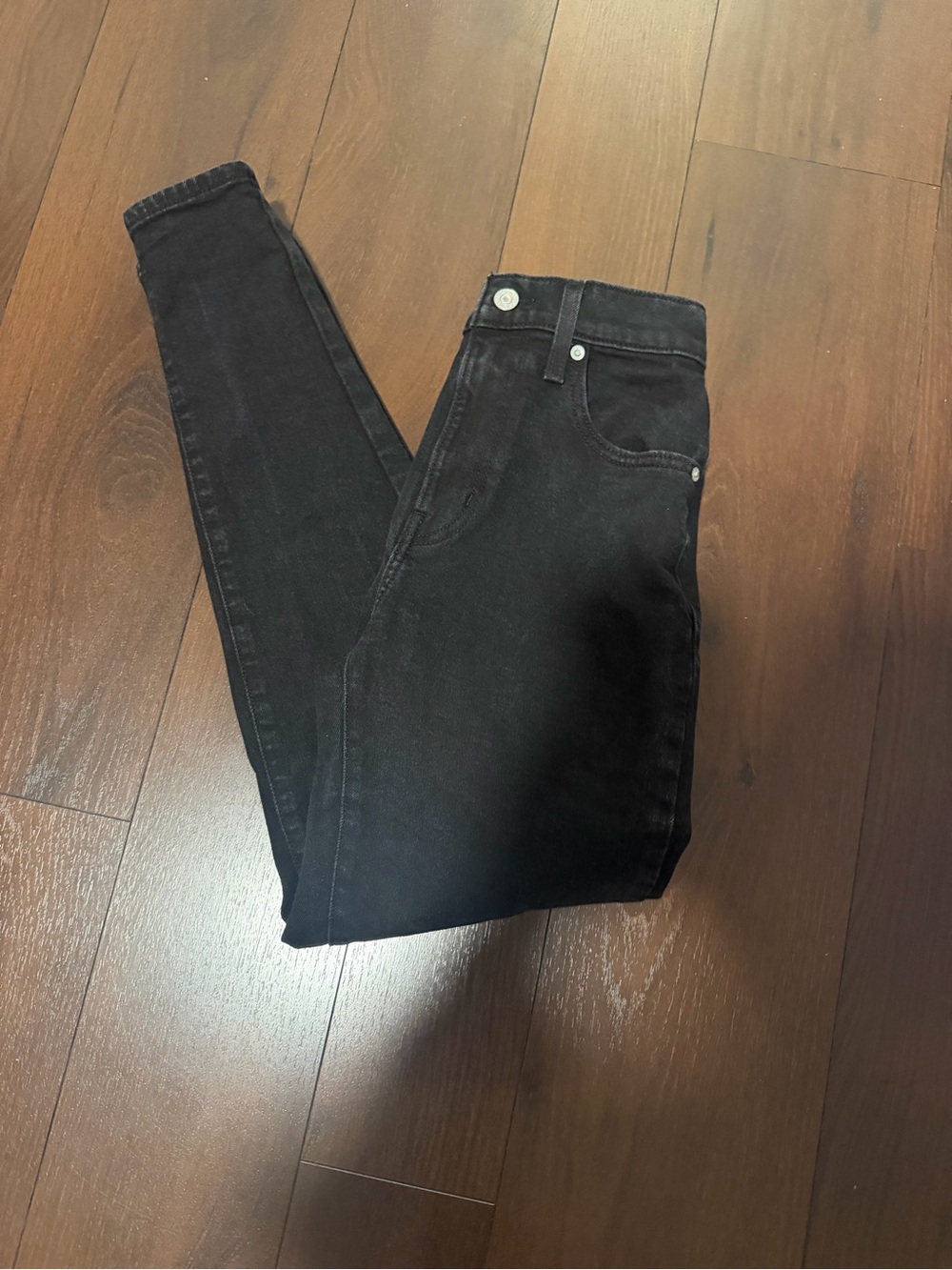 Levi's High Waisted Mom Jeans Black Denim Size 24 women denim